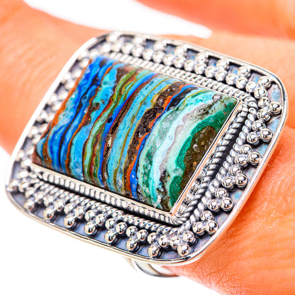 Rainbow Calsilica Rings handcrafted by Ana Silver Co - RING133907