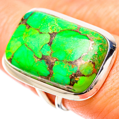 Green Copper Composite Turquoise Rings handcrafted by Ana Silver Co - RING133920