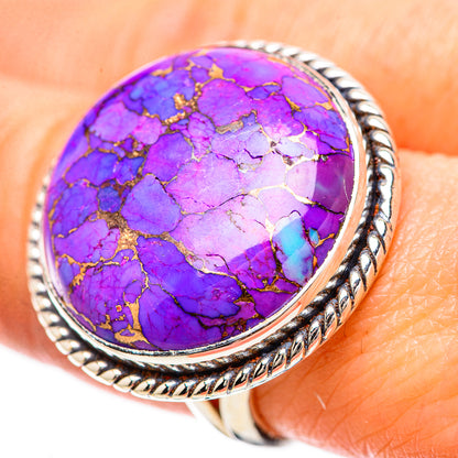 Purple Copper Composite Turquoise Rings handcrafted by Ana Silver Co - RING133927