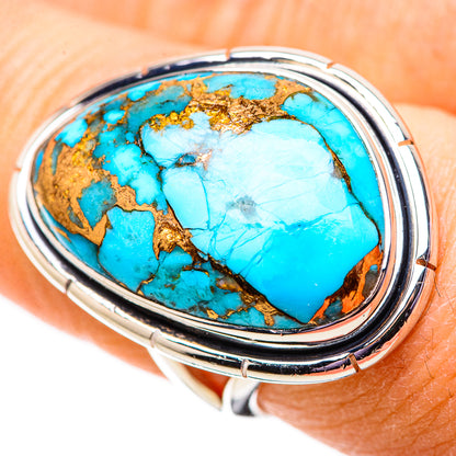Blue Copper Composite Turquoise Rings handcrafted by Ana Silver Co - RING133963