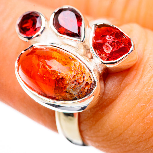 Mexican Fire Opal Rings handcrafted by Ana Silver Co - RING133984