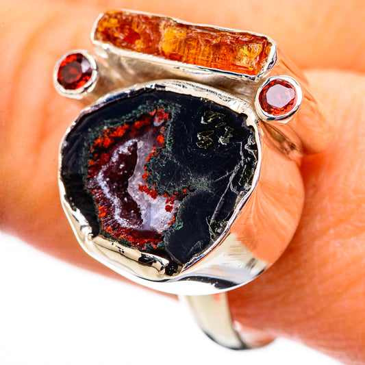 Coconut Geode Druzy Rings handcrafted by Ana Silver Co - RING134008