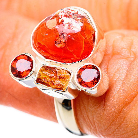 Mexican Fire Opal Rings handcrafted by Ana Silver Co - RING134010