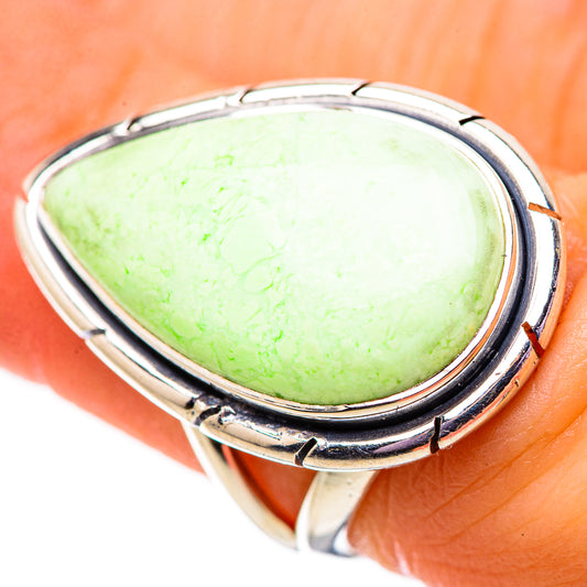 Lemon Chrysoprase Rings handcrafted by Ana Silver Co - RING134023