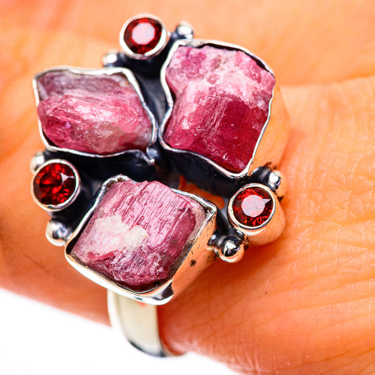 Pink Tourmaline Rings handcrafted by Ana Silver Co - RING134029