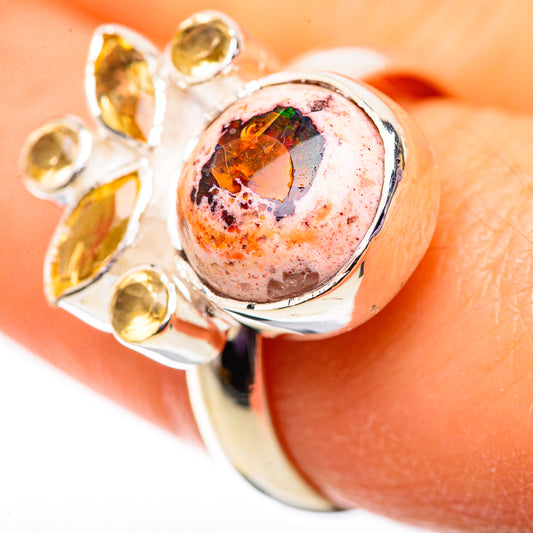 Mexican Fire Opal Rings handcrafted by Ana Silver Co - RING134039
