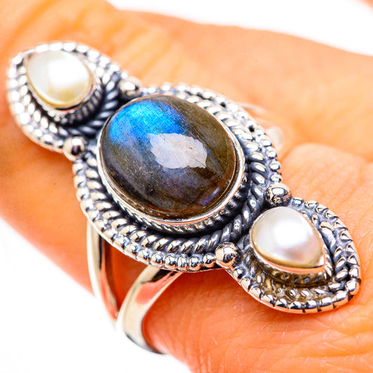 Labradorite Rings handcrafted by Ana Silver Co - RING134044