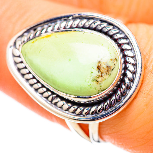 Lemon Chrysoprase Rings handcrafted by Ana Silver Co - RING134049