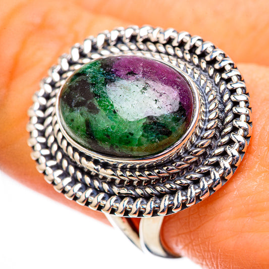 Ruby Zoisite Rings handcrafted by Ana Silver Co - RING134050