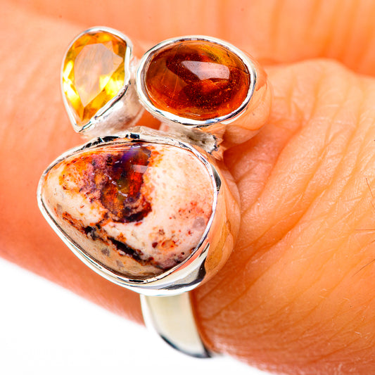 Mexican Fire Opal Rings handcrafted by Ana Silver Co - RING134063