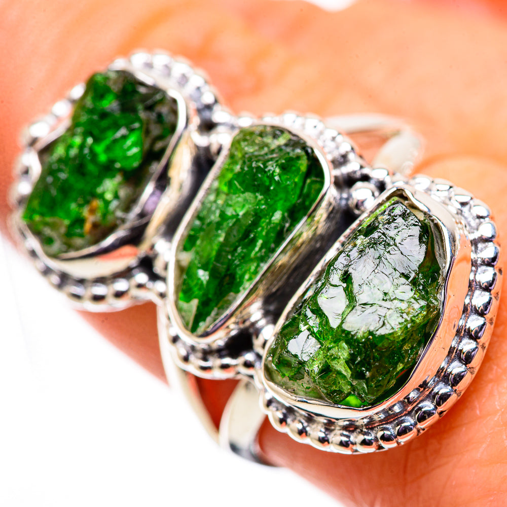 Chrome Diopside Rings handcrafted by Ana Silver Co - RING134074