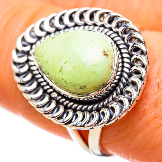 Lemon Chrysoprase Rings handcrafted by Ana Silver Co - RING134075