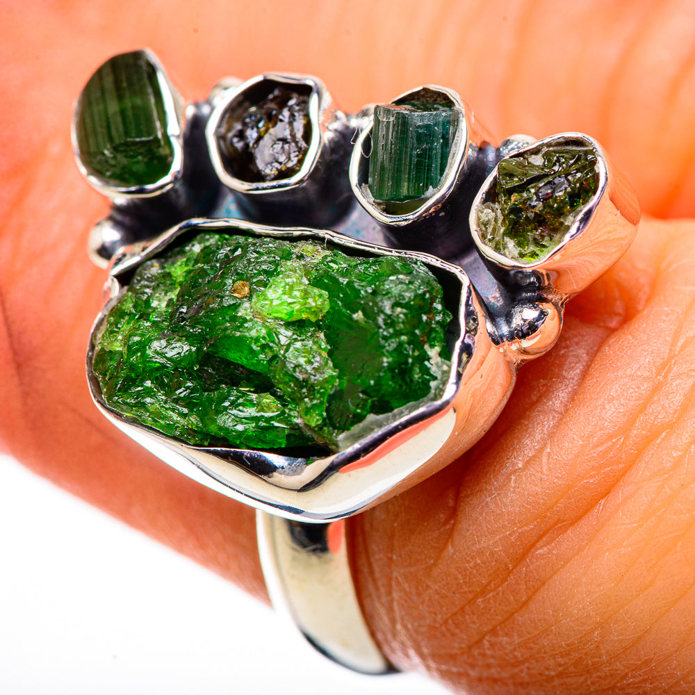 Chrome Diopside Rings handcrafted by Ana Silver Co - RING134100