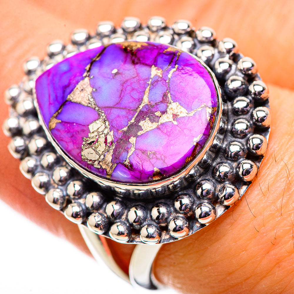 Purple Copper Composite Turquoise Rings handcrafted by Ana Silver Co - RING134104