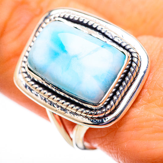 Larimar Rings handcrafted by Ana Silver Co - RING134120