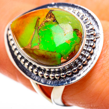 Green Copper Composite Turquoise Rings handcrafted by Ana Silver Co - RING134123