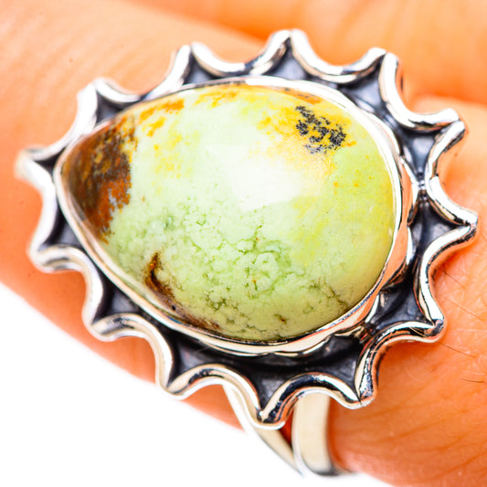 Lemon Chrysoprase Rings handcrafted by Ana Silver Co - RING134163
