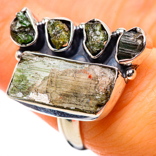 Green Tourmaline Rings handcrafted by Ana Silver Co - RING134164