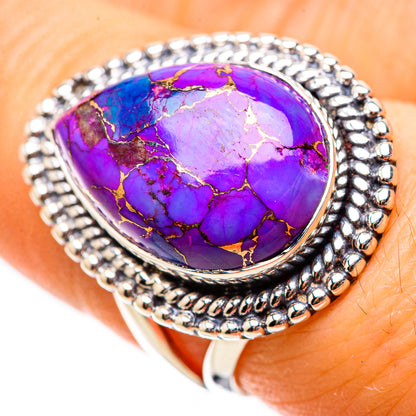 Purple Copper Composite Turquoise Rings handcrafted by Ana Silver Co - RING134173