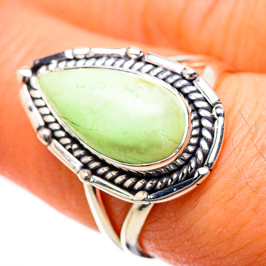 Lemon Chrysoprase Rings handcrafted by Ana Silver Co - RING134189