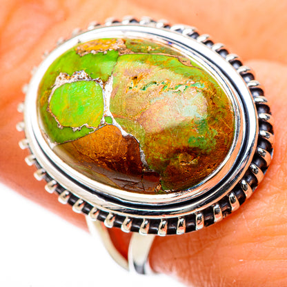 Green Copper Composite Turquoise Rings handcrafted by Ana Silver Co - RING134192