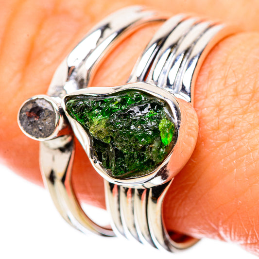 Chrome Diopside, Black Onyx Rings handcrafted by Ana Silver Co - RING134205