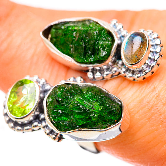 Chrome Diopside, Peridot, Labradorite Rings handcrafted by Ana Silver Co - RING134207