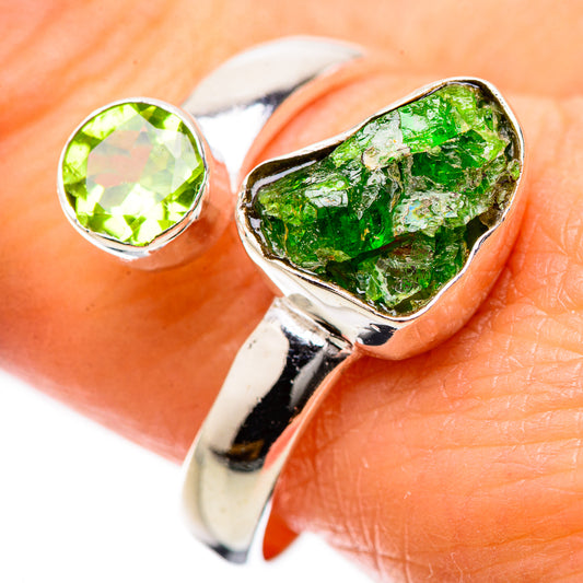 Chrome Diopside, Peridot Rings handcrafted by Ana Silver Co - RING134209
