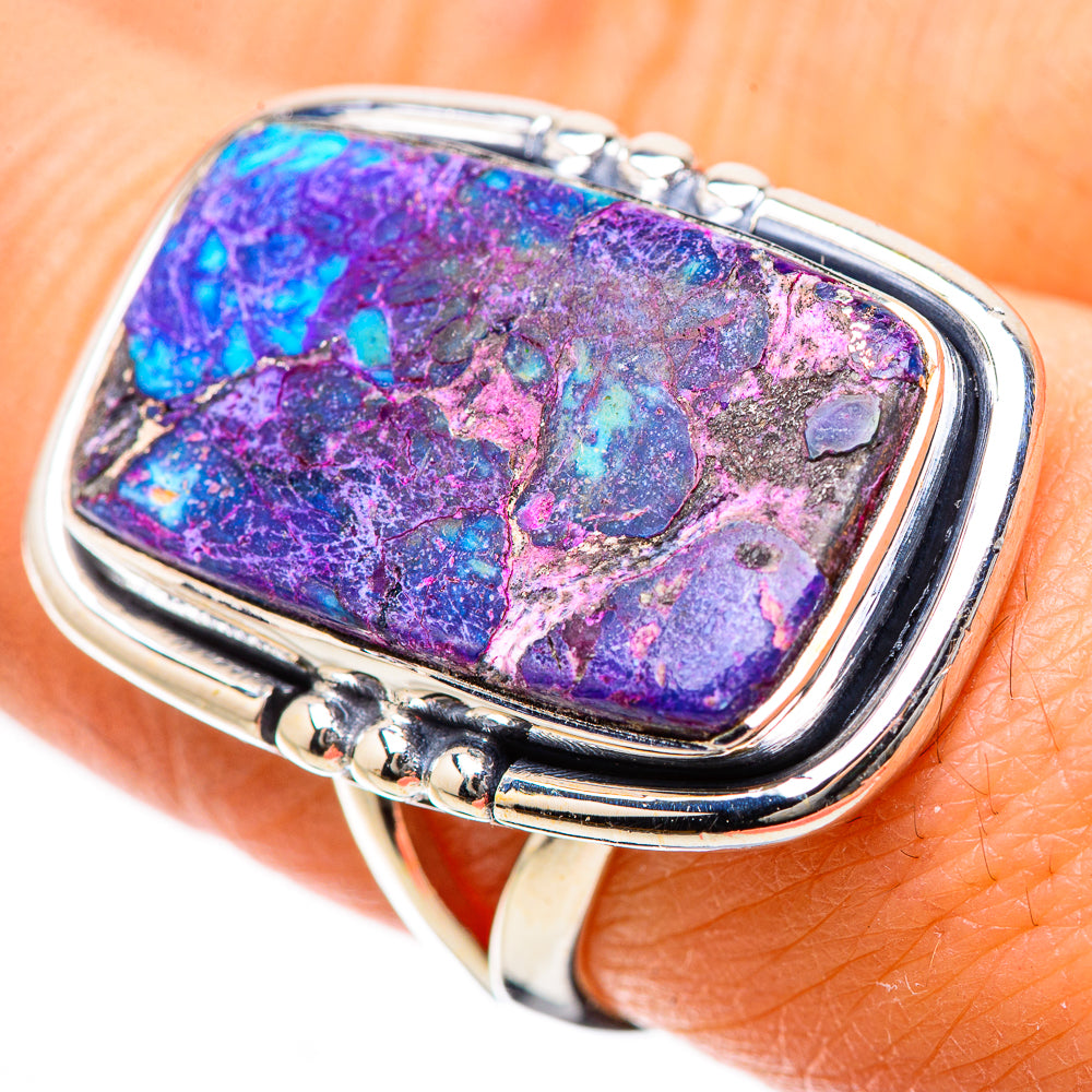 Purple Copper Composite Turquoise Rings handcrafted by Ana Silver Co - RING134216