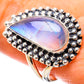 Rainbow Moonstone Rings handcrafted by Ana Silver Co - RING134218