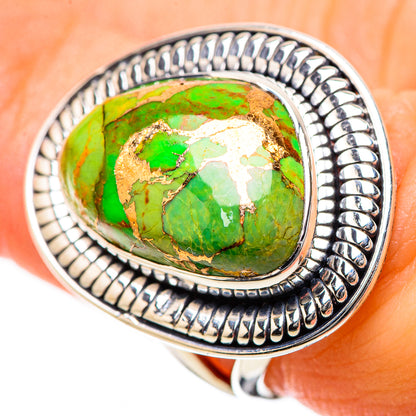 Green Copper Composite Turquoise Rings handcrafted by Ana Silver Co - RING134228