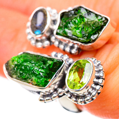 Chrome Diopside, Labradorite, Peridot Rings handcrafted by Ana Silver Co - RING134232