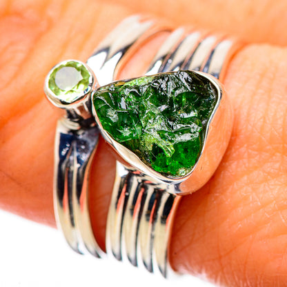 Chrome Diopside, Peridot Rings handcrafted by Ana Silver Co - RING134245