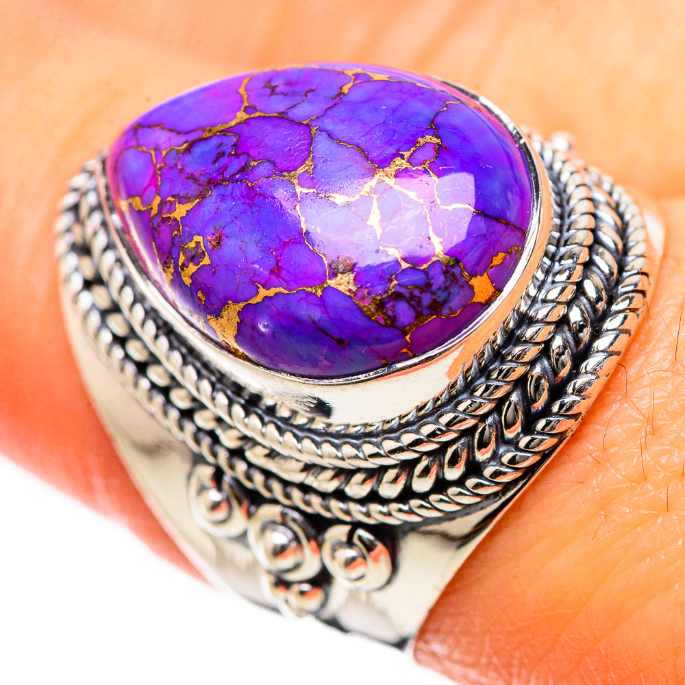 Purple Copper Composite Turquoise Rings handcrafted by Ana Silver Co - RING134250