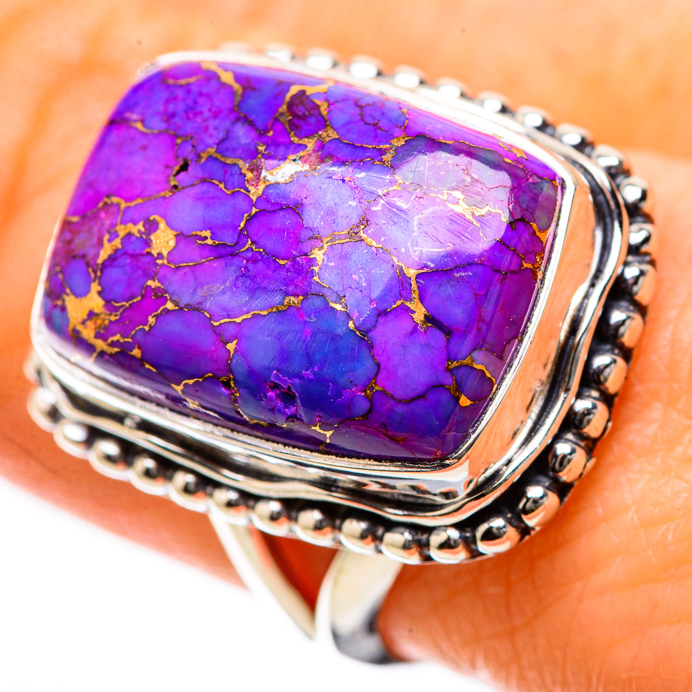 Purple Copper Composite Turquoise Rings handcrafted by Ana Silver Co - RING134265