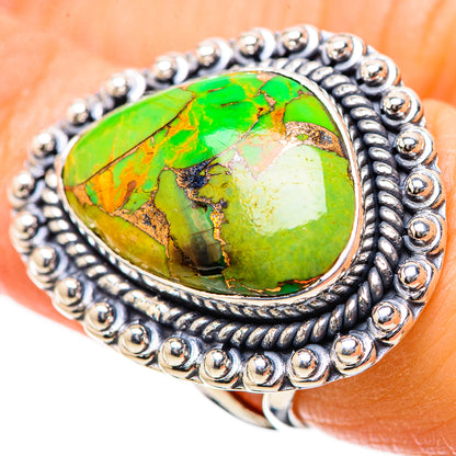 Green Copper Composite Turquoise Rings handcrafted by Ana Silver Co - RING134290