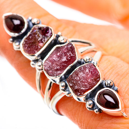 Pink Tourmaline, Garnet Rings handcrafted by Ana Silver Co - RING134331