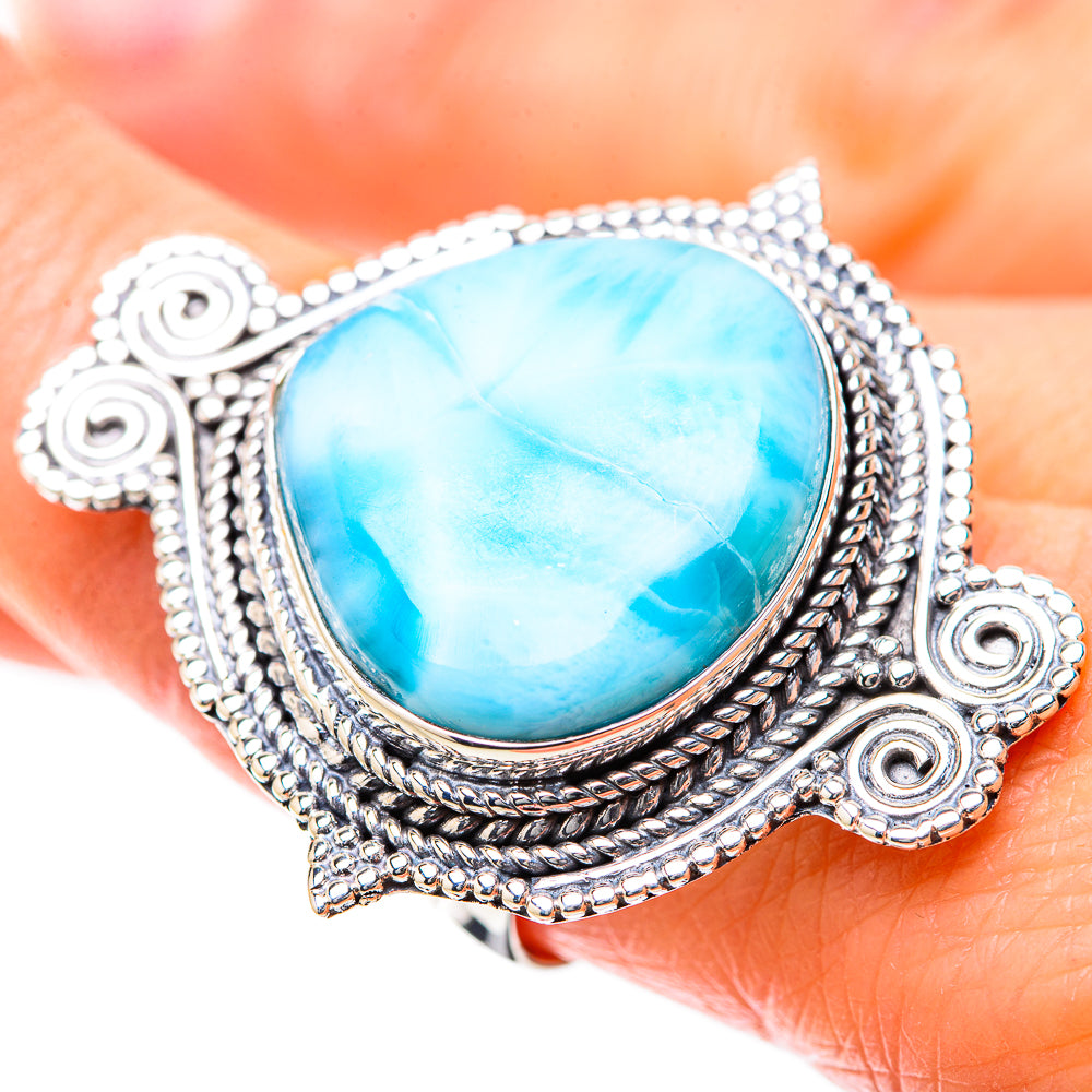 Larimar Rings handcrafted by Ana Silver Co - RING134337
