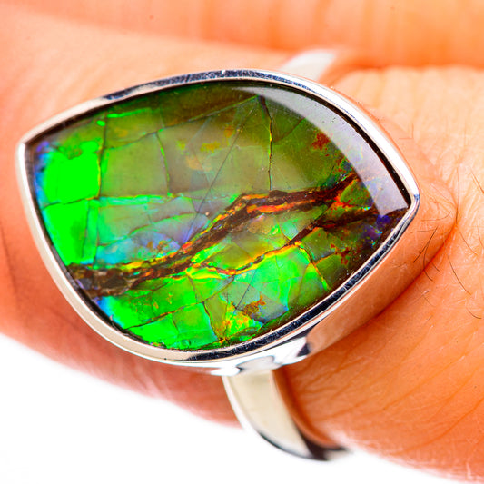 AAA Canadian Ammolite Rings handcrafted by Ana Silver Co - RING134358 - Photo 2