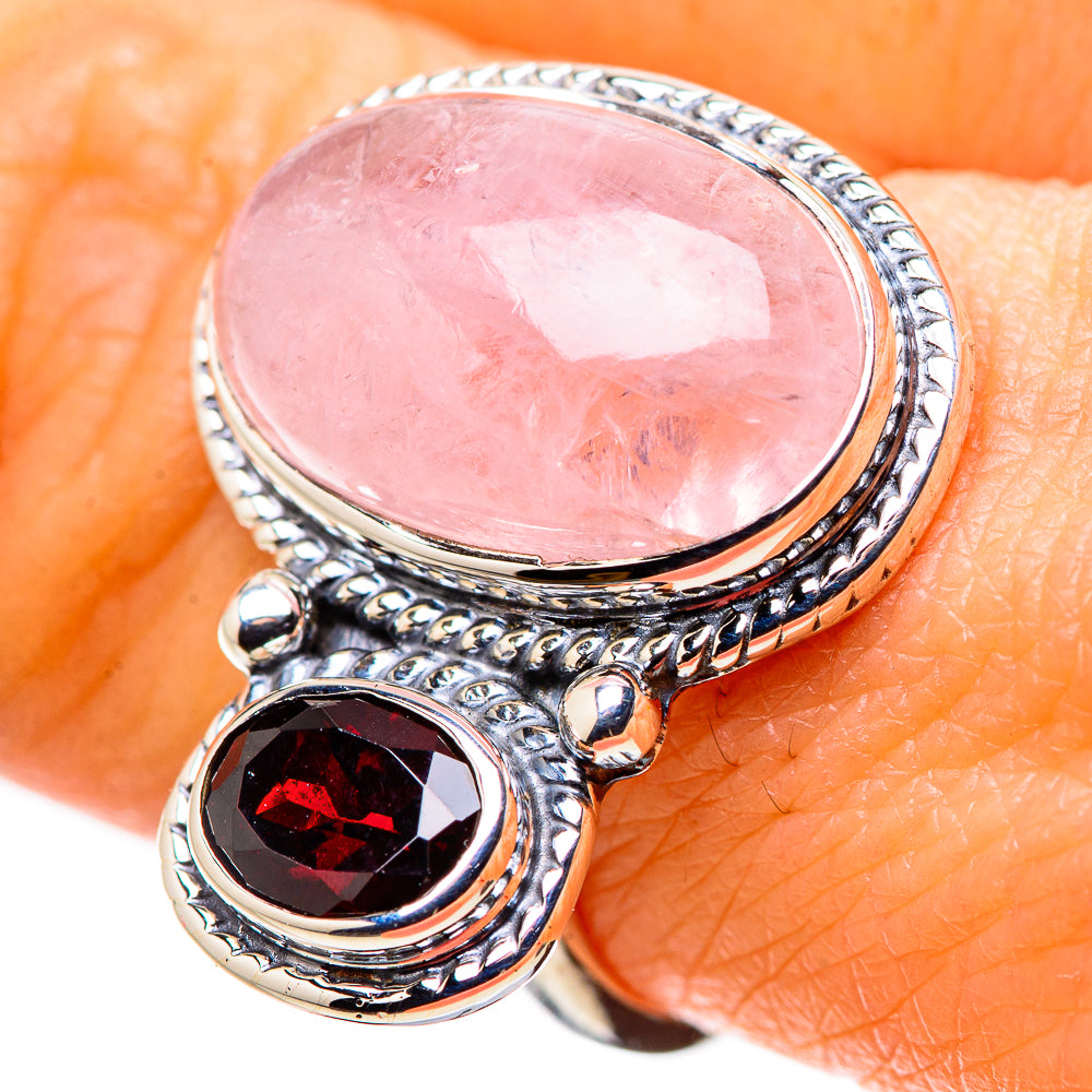 Rose Quartz Rings handcrafted by Ana Silver Co - RING134415