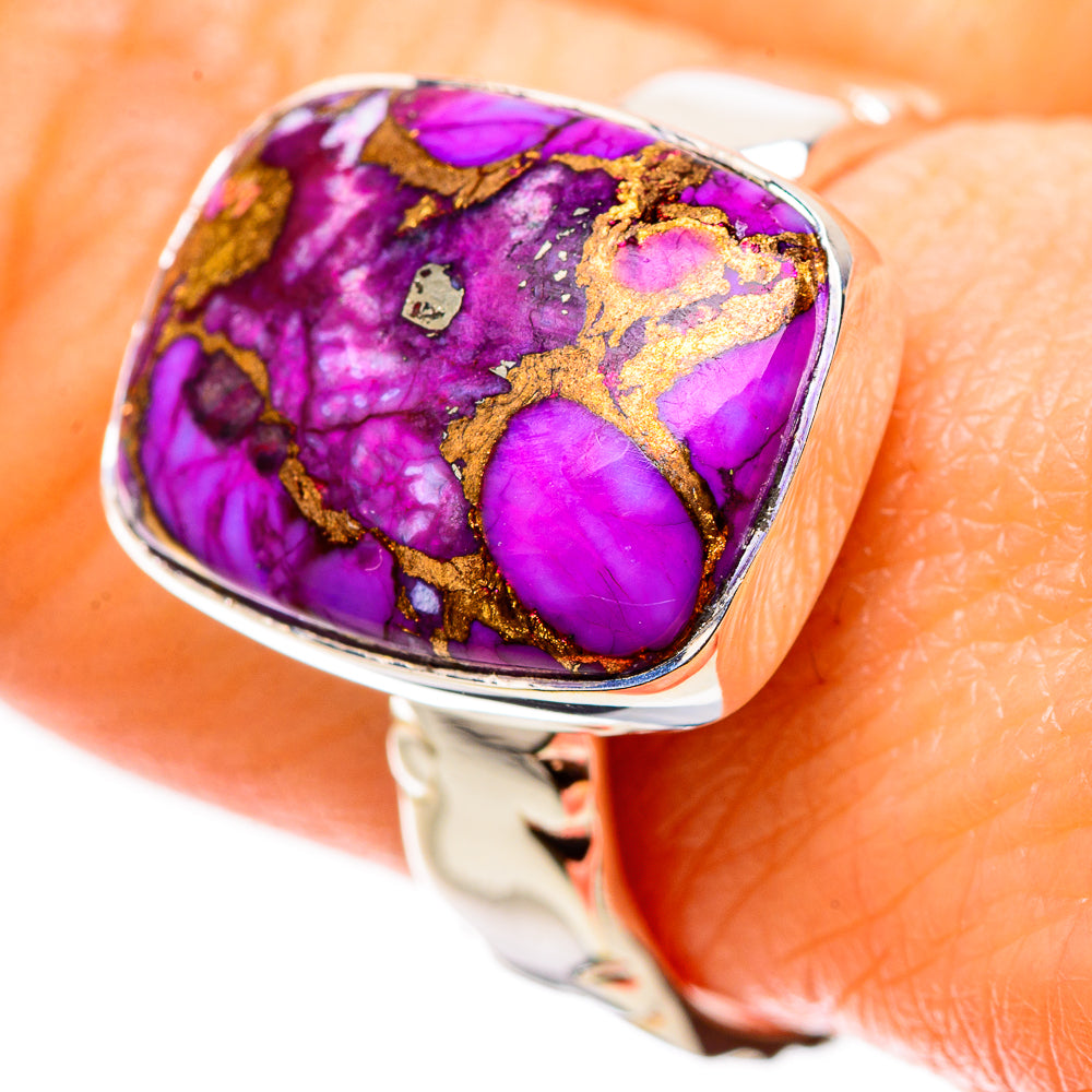 Purple Copper Composite Turquoise Rings handcrafted by Ana Silver Co - RING134439