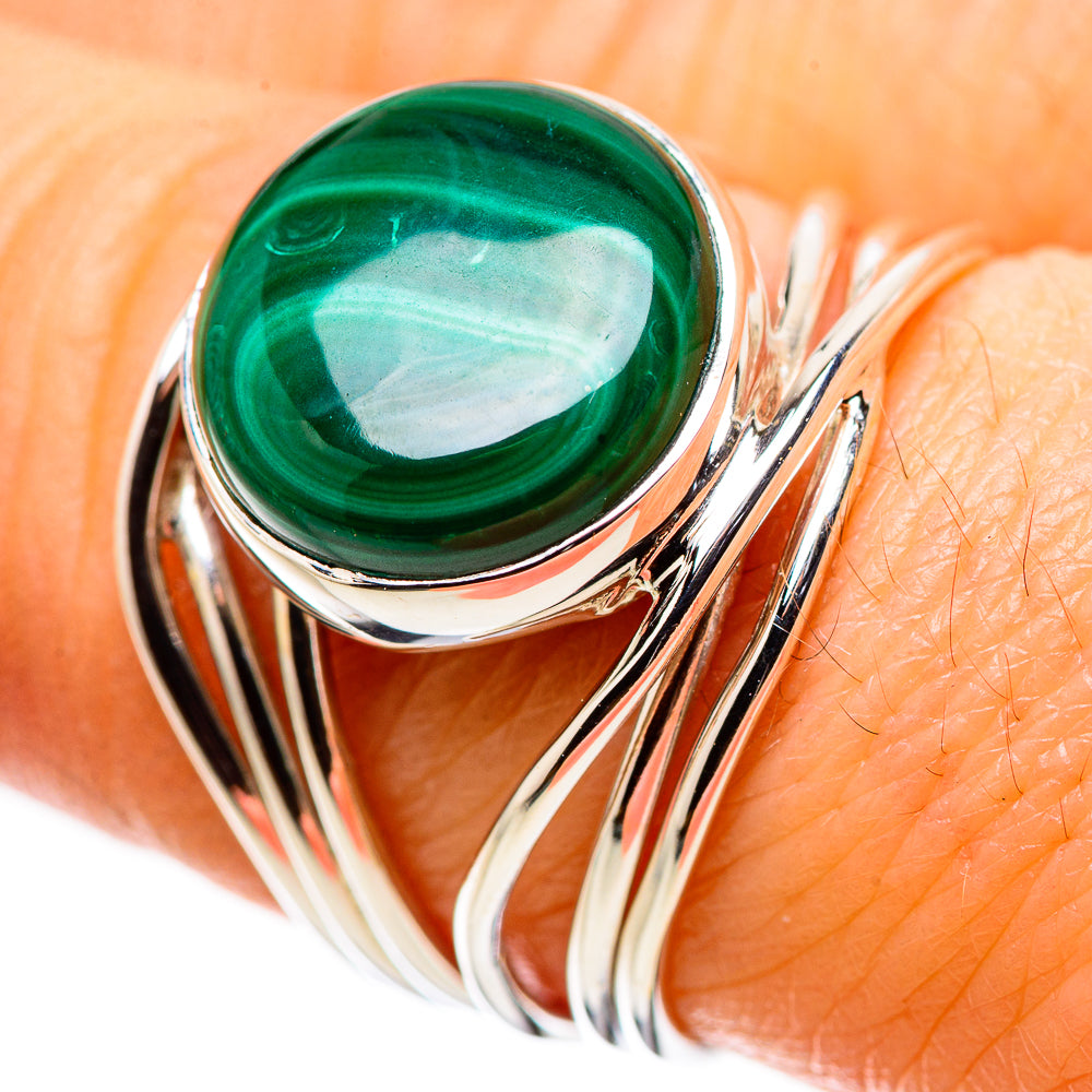 Malachite Rings handcrafted by Ana Silver Co - RING134455