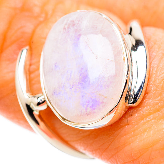 Rainbow Moonstone Rings handcrafted by Ana Silver Co - RING134461