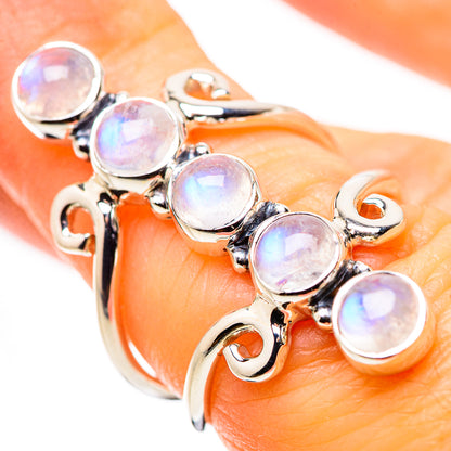 Rainbow Moonstone Rings handcrafted by Ana Silver Co - RING134464