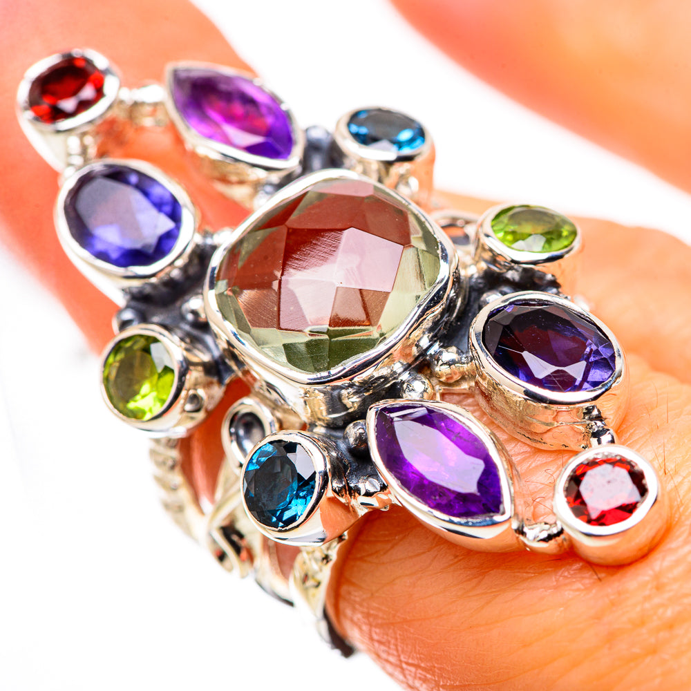 Green Amethyst Rings handcrafted by Ana Silver Co - RING134483