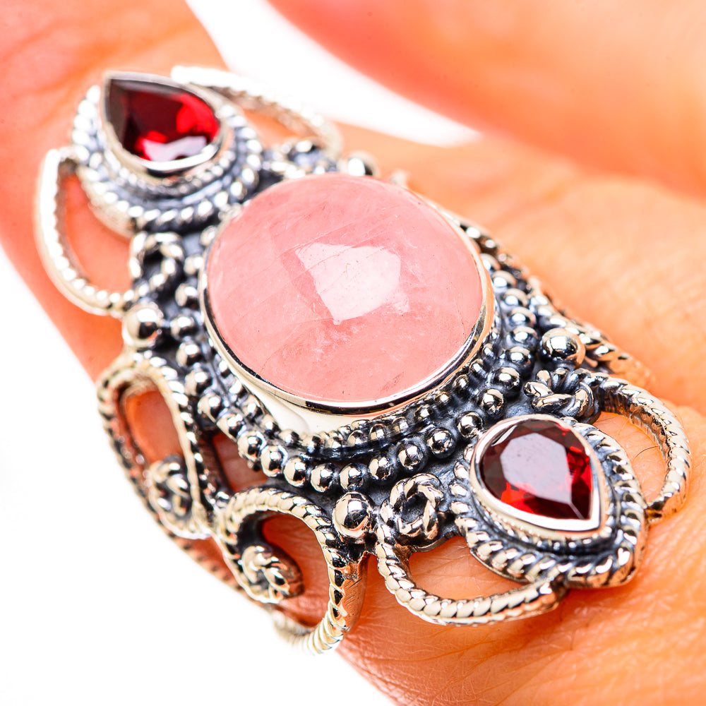 Rose Quartz Rings handcrafted by Ana Silver Co - RING134497