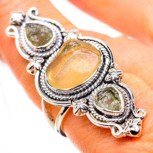 Libyan Desert Glass Rings handcrafted by Ana Silver Co - RING134500