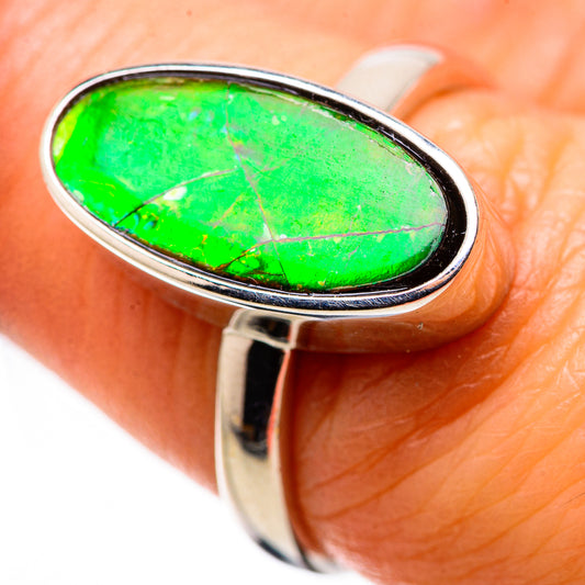 AAA Canadian Ammolite Rings handcrafted by Ana Silver Co - RING134509 - Photo 2