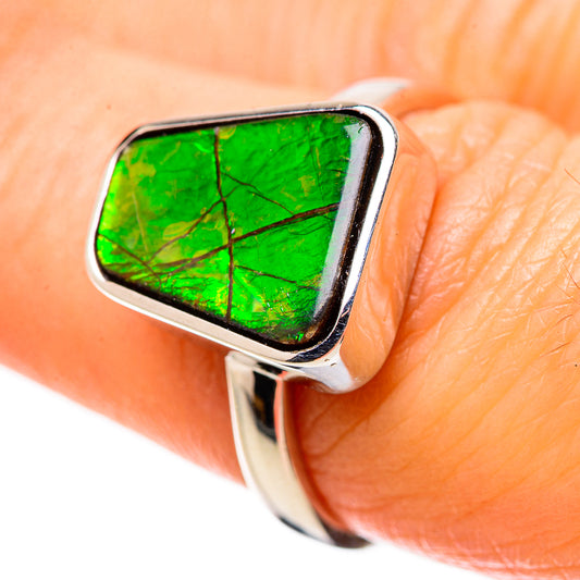 AAA Canadian Ammolite Rings handcrafted by Ana Silver Co - RING134510 - Photo 2