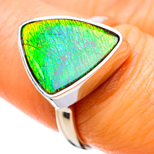 AAA Canadian Ammolite Rings handcrafted by Ana Silver Co - RING134511 - Photo 2